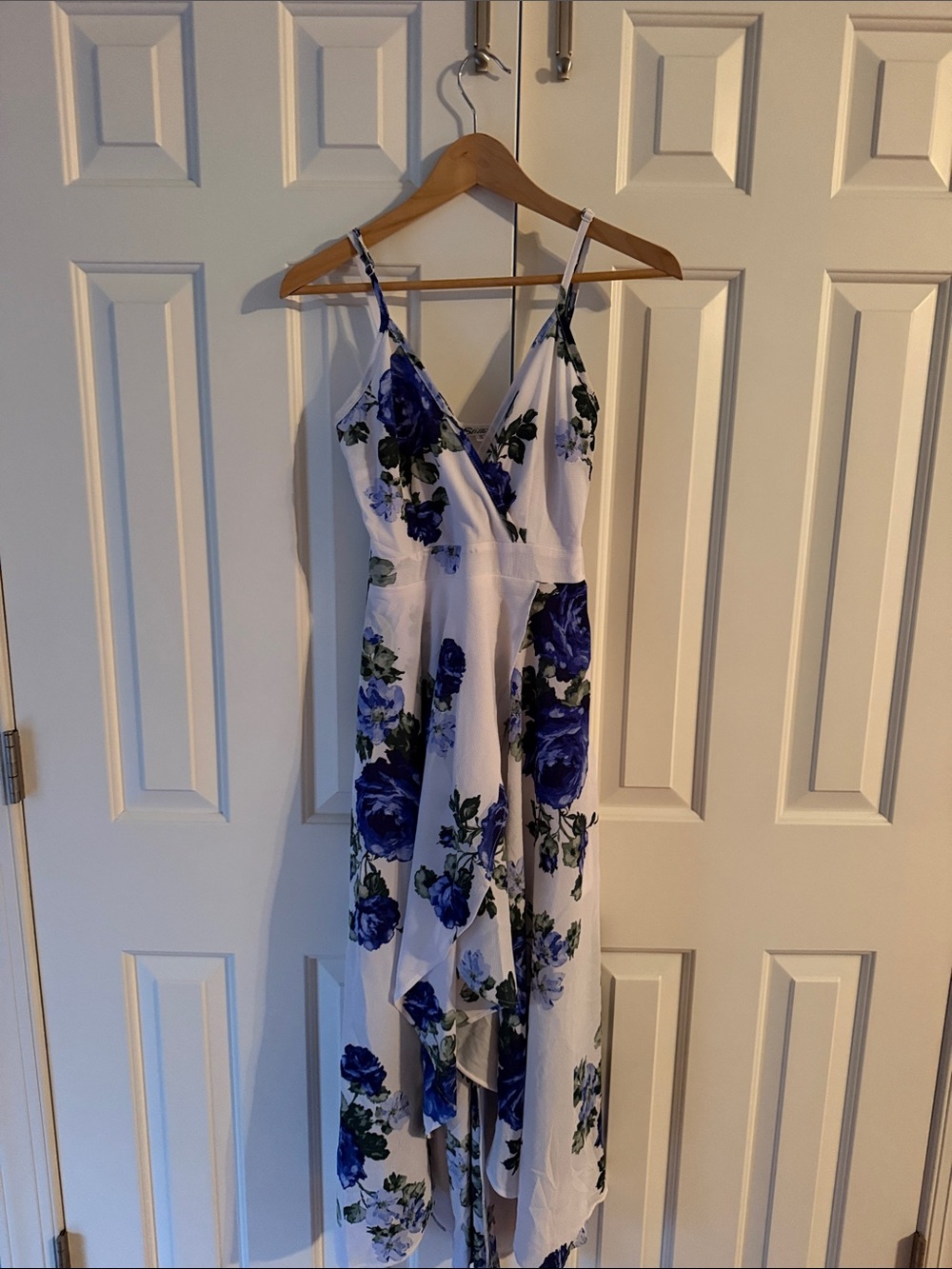White Floral Maxi Dress with Blue Roses Bloomingdale’s bought